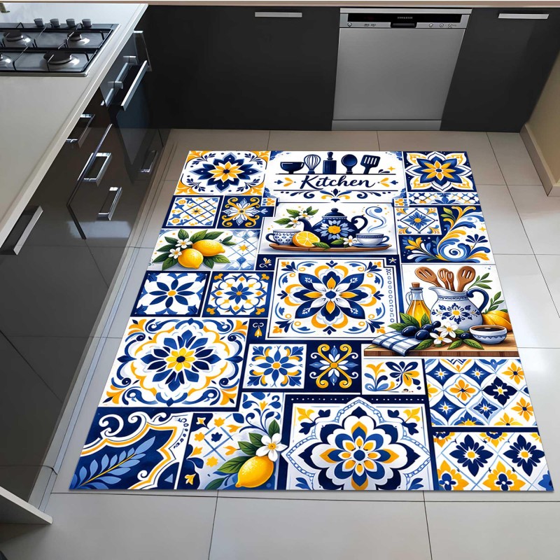 Commercial Kitchen Tile - سجادة مطبخ بتصميم فسيفساء البحر الأبيض