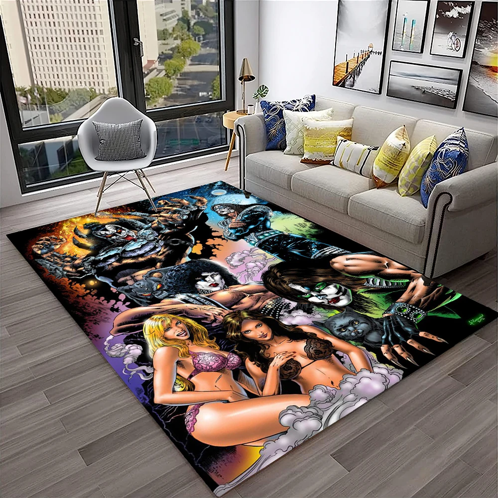 Retro KISS Rock Band Carpet Ru - مراجعة Commercial Kitchen Floor وسعره