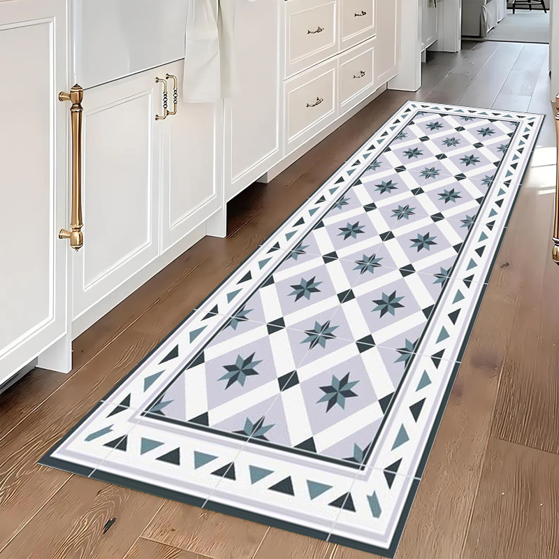 سجادة مطبوعة بنمط هندسي أزرق و - مراجعة Commercial Kitchen Tile وسعره